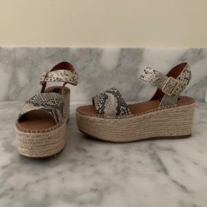 Aqua Rowan Leather Espadrille Platform Sandals